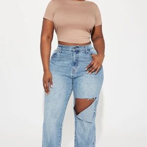 Blue Distressed Women's Jeans